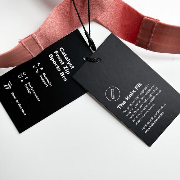 NWT Knix Catalyst Front Zip Sports Bra Size 4 Pink Ginger - Picture 8 of 10